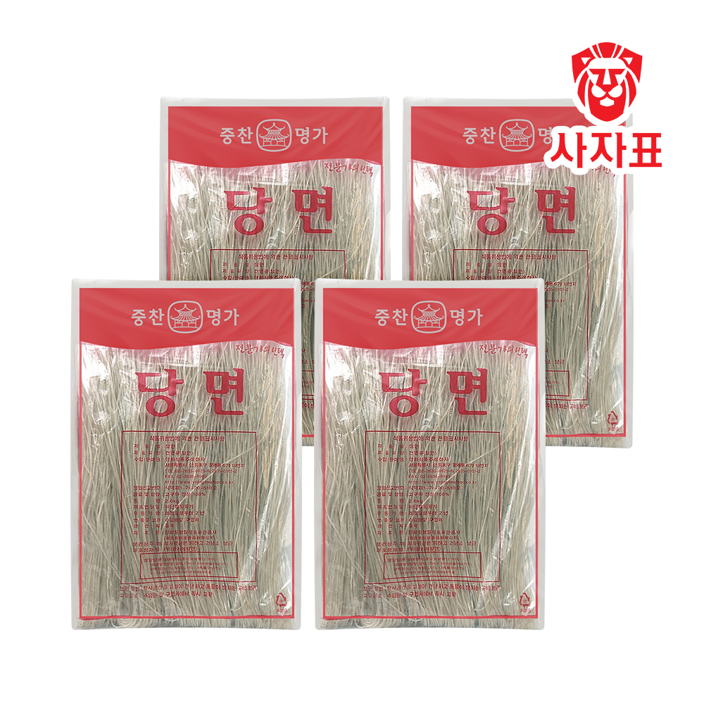 [사자표]중찬명가 중화당면(중식용) 2kg, 4개 : 위주