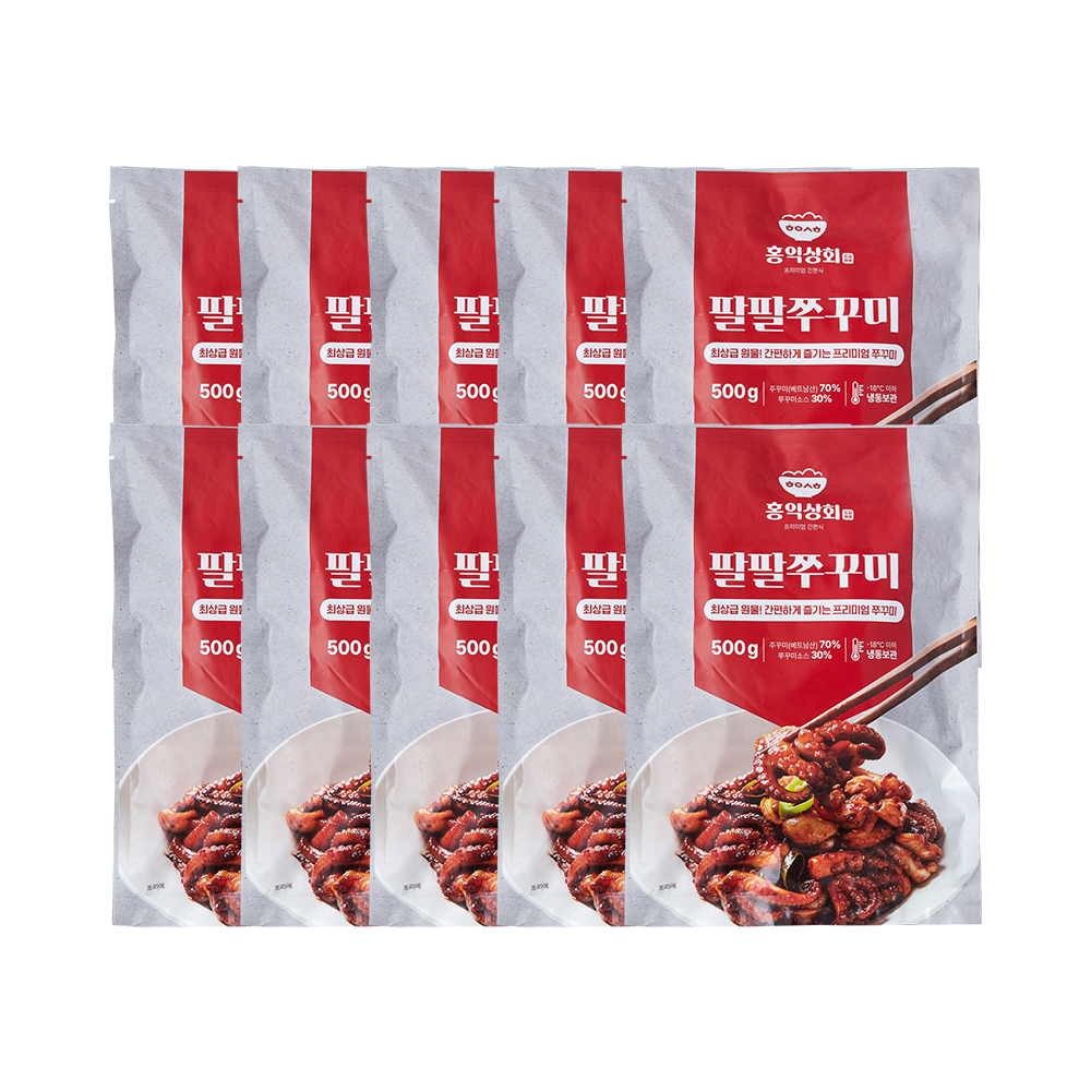 팔팔쭈꾸미 매콤 양념 쭈꾸미 볶음 캠핑 음식 요리 밀키트 맛집 500g, 10개 : 홍익상회 - 태범프레시