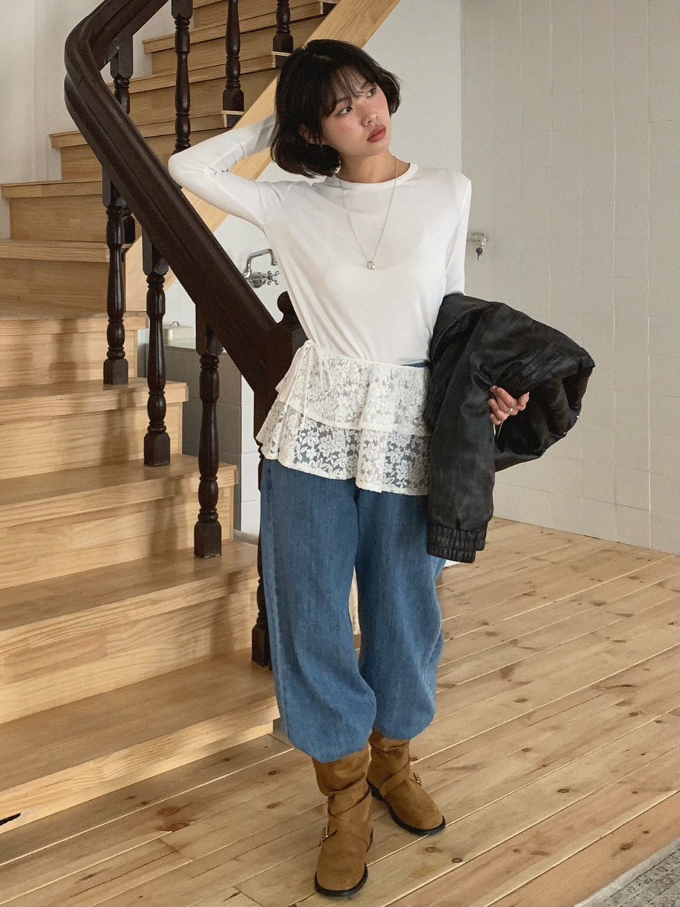 [뮤즈] slat 슬랫 25ss 셀피 레이어드 랩 스커트 (2color) : muse.muse