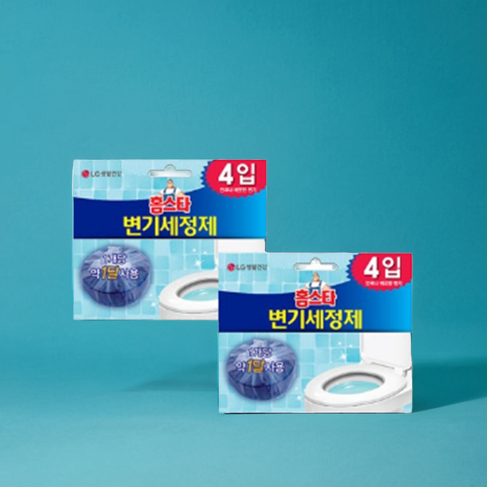변기용크린리더 변기세정기 요석클리너 파란물 고체 자동변기세정기 4개입 x 4개 : 문지상점