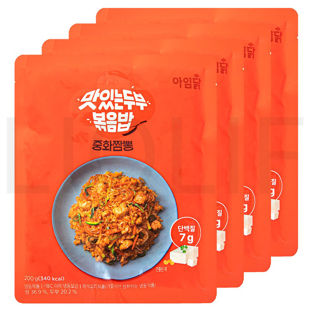 아임닭 맛있는두부 볶음밥 중화 짬뽕 (냉동) 200g 4개 : SUPER SALE