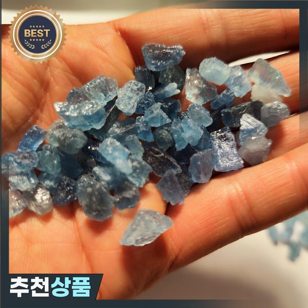 천연 하이 데코 블루 아쿠아 마린 원석 크리스탈 주얼리 만들기 힐링 러프 홈 스톤 : 욕심쟁이조유