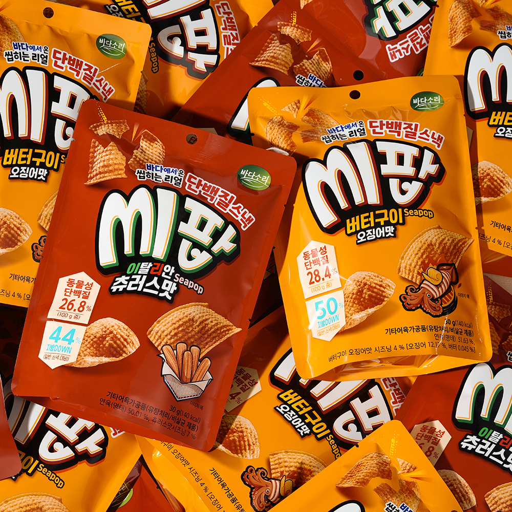 바다소리 다이어트 어포튀각 간식 씨팝 30g 버터구이오징어 츄러스 : 선해수산 바다소리