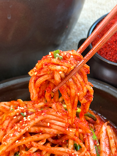 국내산 새콤달콤 가정식 무생채 무김치 맛있는 김치 밑반찬 : 엘링가든
