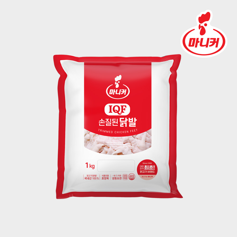 뼈없는 닭발 IQF 손질된닭발 무뼈닭발 냉동 1kg 국내산 냉동 생닭 : 마니커