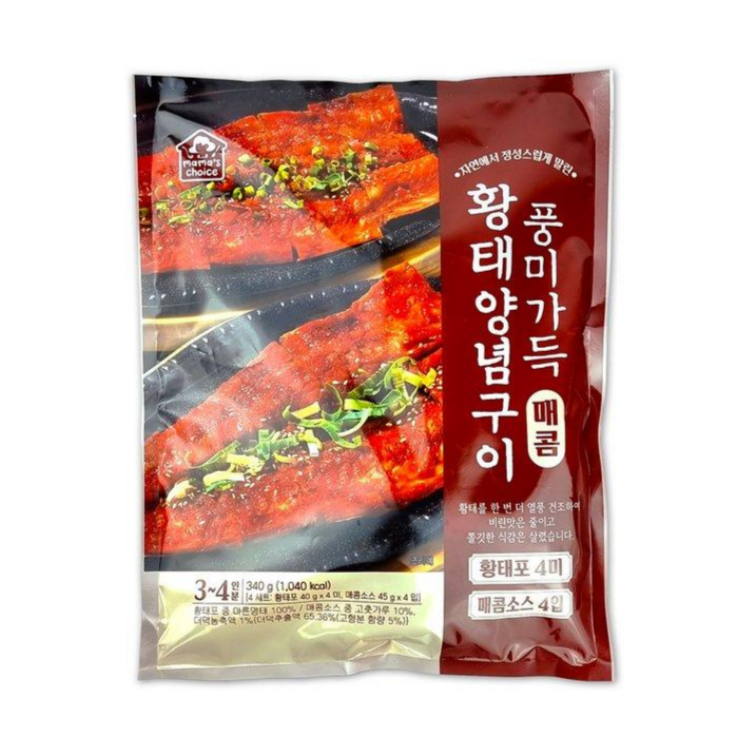 풍미가득 매콤 황태양념구이 340g (황태포4미+매콤소스4개) : 늘봄식자재