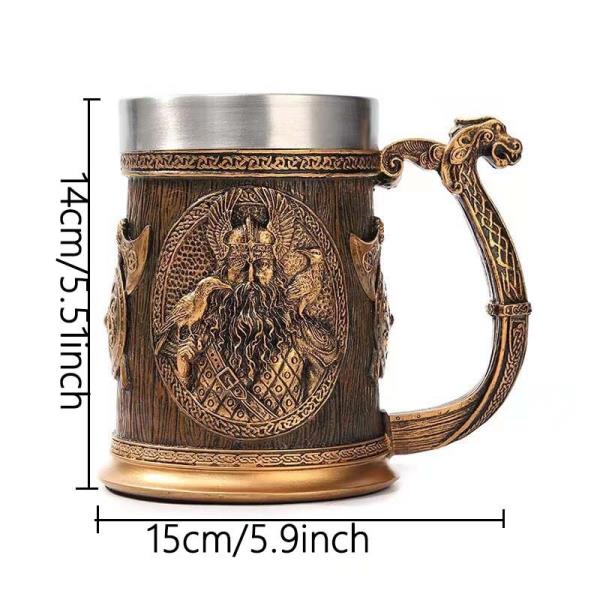오딘 수지 스테인레스 스틸 머그잔 전사 맥주 Steins Danegeld Tankard 커피 컵 차 텀블러 Drinkware 펍 장식 바이킹 유리 : 춘추백화점