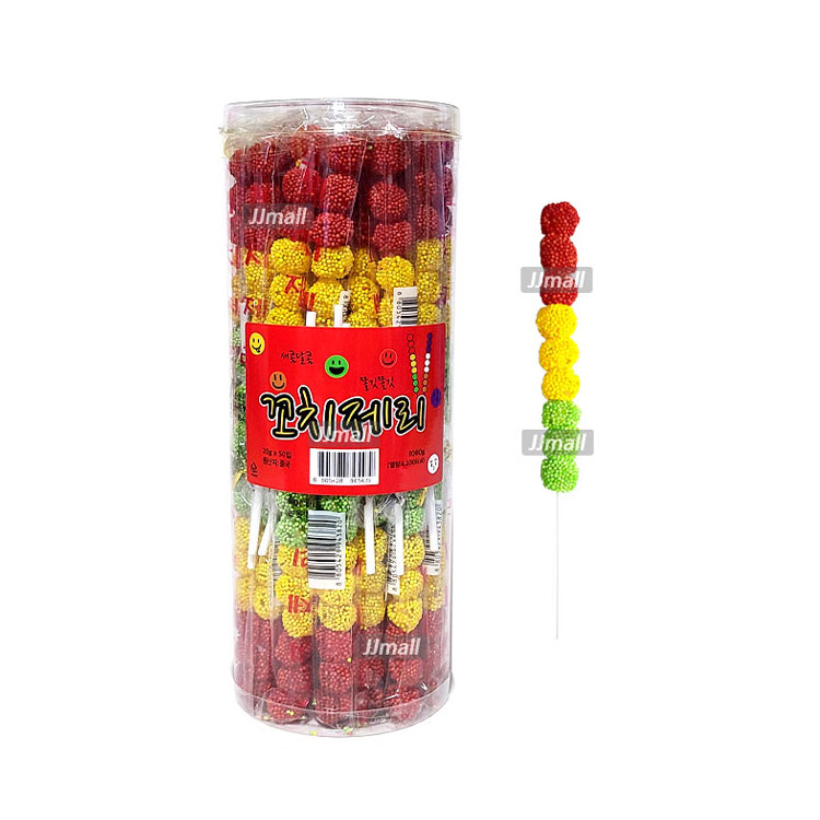 꼬치제리 1통 50개 20g 젤리 과자 탕후루 사탕 캠핑 여행 학교 소풍 초등학교 학원 교회 유치원 간식 스낵 군것질 : 제이제이몰JJ