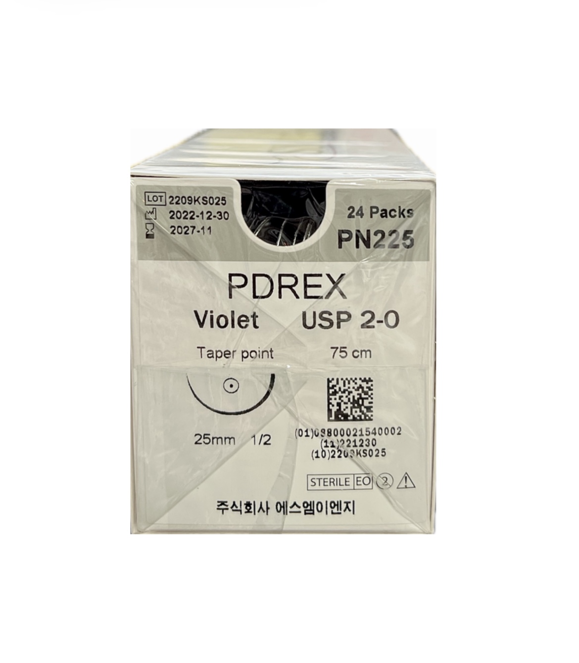 에스엠이엔지 봉합사 PN225 PDREX 피디렉스 2-0 25mm 1/2 환침 75cm [24EA] : 메디레빗