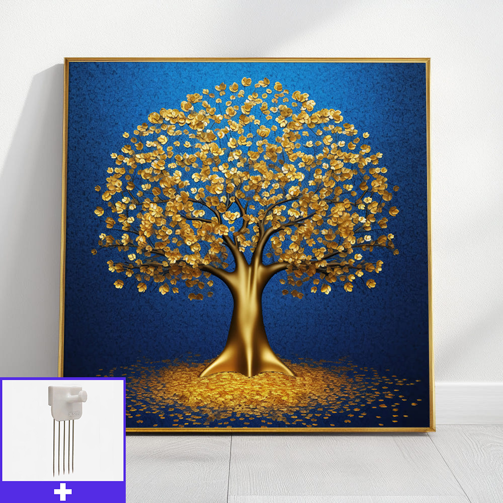 블루 황금나무 45x45cm 무광골드 알루미늄액자 황금나무그림 : 신원액자랜드