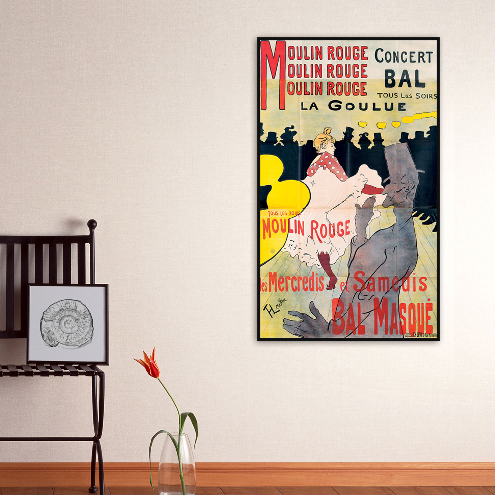 툴루즈-로트렉 - 물랭 루즈, 라 굴뤼 Moulin Rouge 229x381mm, 모던프레임 캔버스액자 : 더벨라-홈갤러리