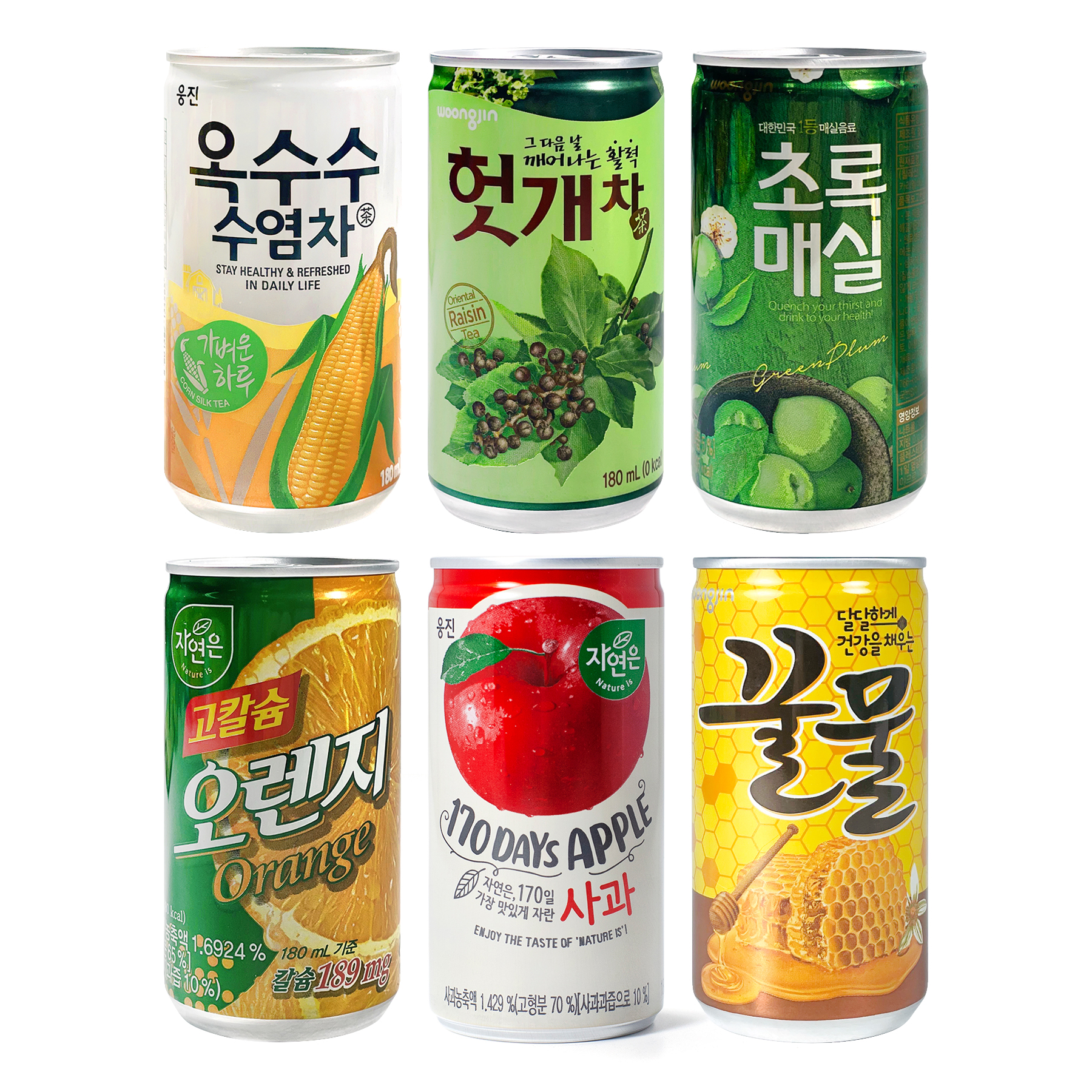 웅진 초록매실  180ml x30캔 고칼슘오렌지 사과 옥수수수염차 헛개차 스크린 모텔 업소용 혼합음료 과채음료수 미니캔 단캔모음 : 전진몰