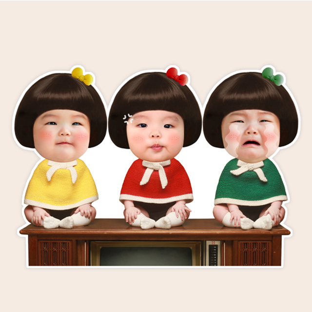 -못난이대두스탠딩- 백일상 돌잔치 포토테이블 아기대두 일체형 : 꿀스꿀스