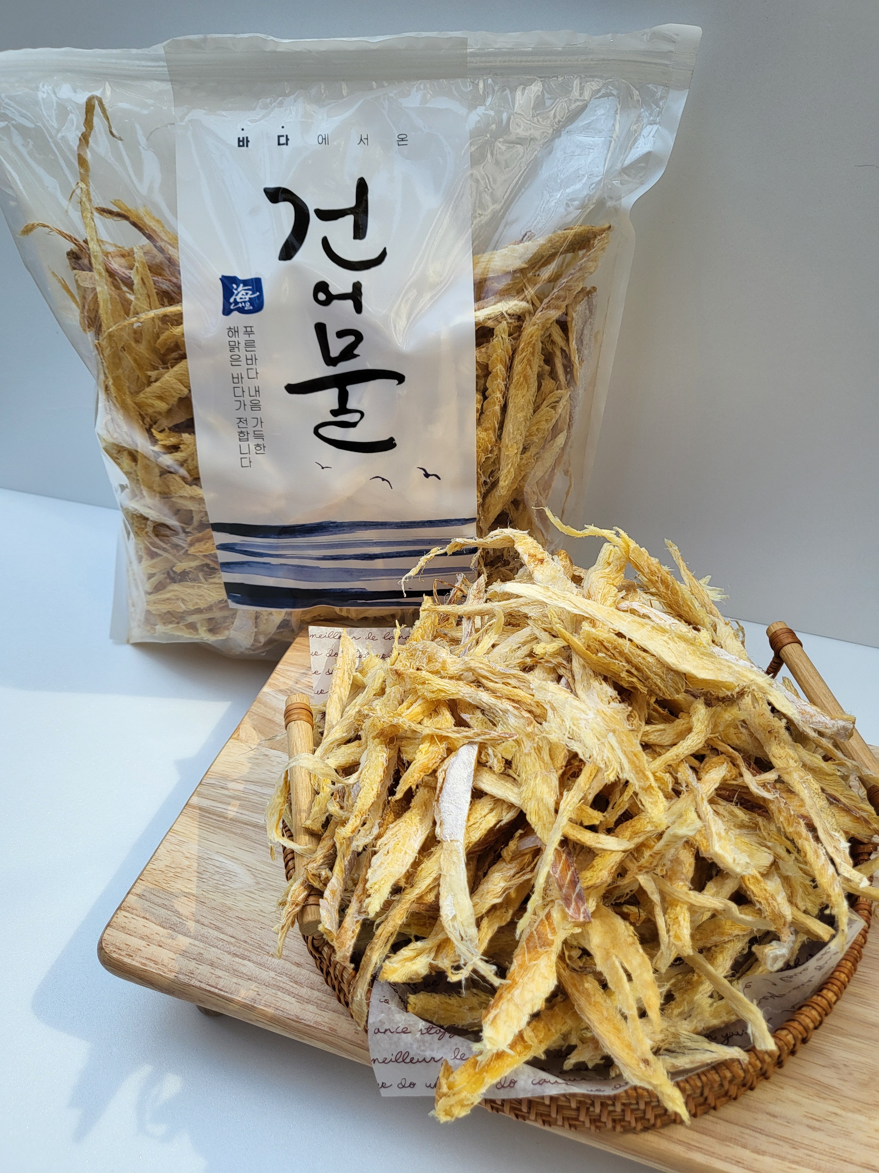 자연건조 황태채 400g 황태 북어채 육수용 마른 캠핑 안주 해장국 북어국 황태국 가정용 업소용 식자재 도매 중부시장 : 태성건어물