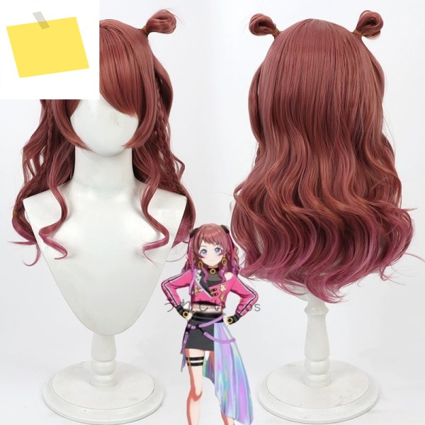 Gakuen iDOLM @ STER 파이팅 마이웨이 하나미 사키 코스프레 가발, 긴 내열성 합성 헤어, 할로윈 파티, 2 종 : 사랑해오늘도