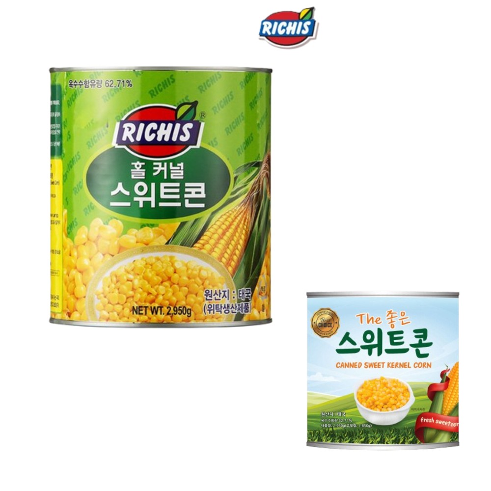[6개입 배송부과] 동서 리치스 / 이엔푸드 스위트콘 옥수수콘 2.95kg 대용량 : 다솜식자재 온라인몰