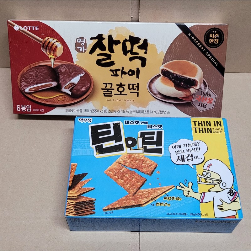 명가찰떡파이 꿀호떡 +틴인틴89g(비스킷안에비스킷) /학교 사무실 간식 : 사라미