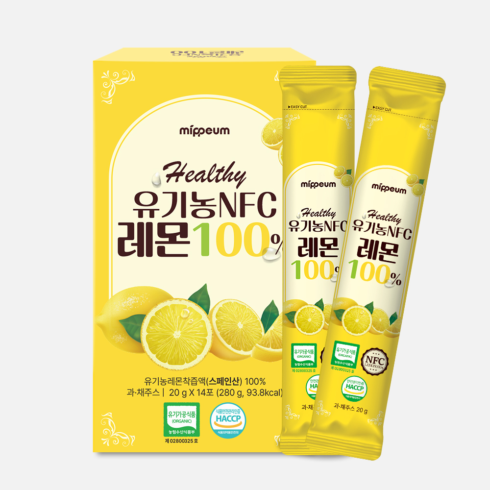 미쁨생활건강 유기농 레몬즙 NFC 100% 레몬수 14포, 1개 : 미쁨생활건강