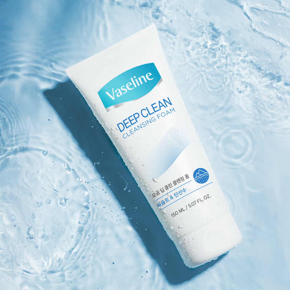 애경 바세린 폼클렌징 딥클린 150ml 씨솔트 탄산수 모공클렌징 : 크린리빙