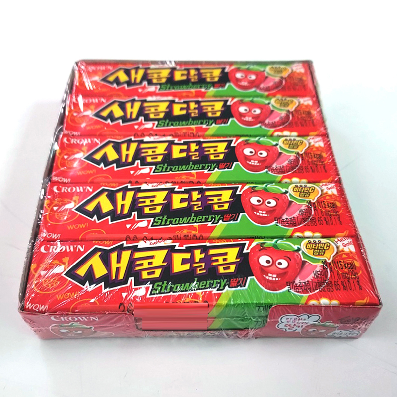 크라운 새콤달콤 츄잉캔디 딸기/레모네이드/포도/복숭아맛 29g x 15개 : 주식회사 바른생활