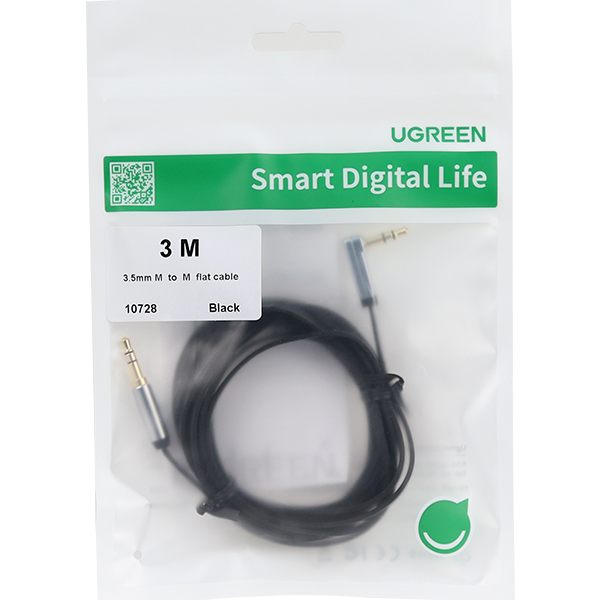 유그린 3.5 mm 3극 AUX 90도 ㄱ자 플랫 케이블, AV119 3m, 1개 : 유그린스토어