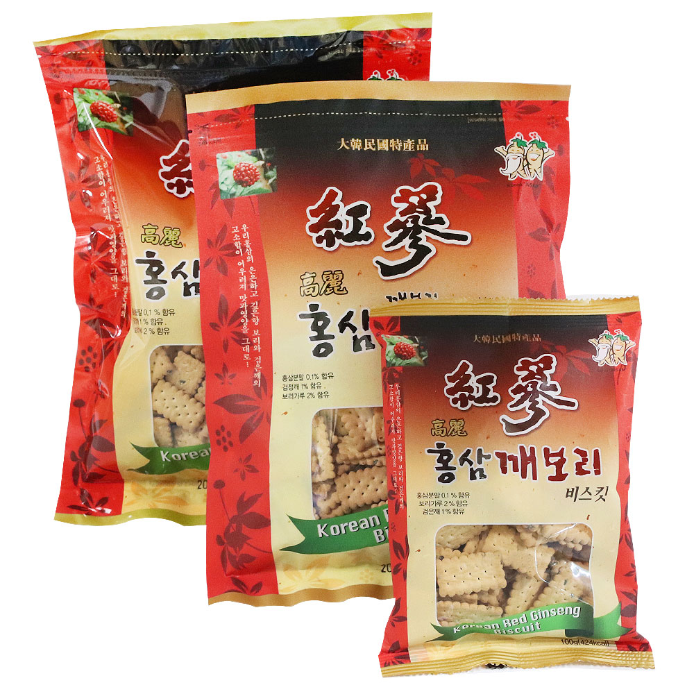 고려 홍삼깨보리 비스킷 건빵 과자 100g, 1개 : 금산후금이네인삼