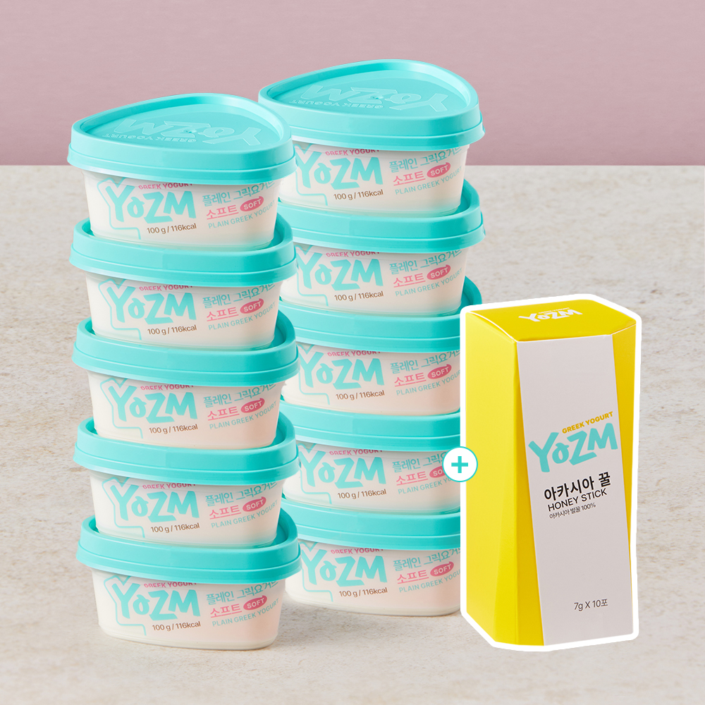 요즘 저당 그릭요거트 소프트 100g 10개+꿀스틱 10포 : 요즘 그릭요거트