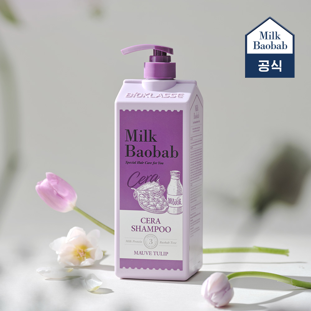 밀크바오밥 세라 샴푸+트리트먼트+바디워시 모브튤립, 1.2L, 3개 : 밀크바오밥