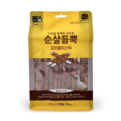 건강한간식 순살듬뿍 오리말이 스틱 300g 1개 : 주식회사 블랙텍