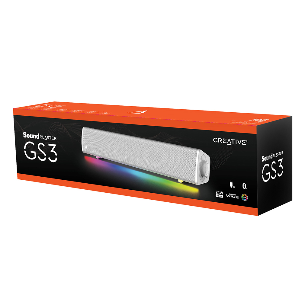 크리에이티브 사운드 블라스터 GS3 WHITE RGB 사운드바 : 크리에이티브 공식 스토어