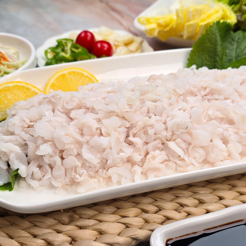 통영 자연산 눈꽃 아나고회 부산 기장 칠암식 붕장어회 바다장어 500g 초장 야채 포함 : 오산지
