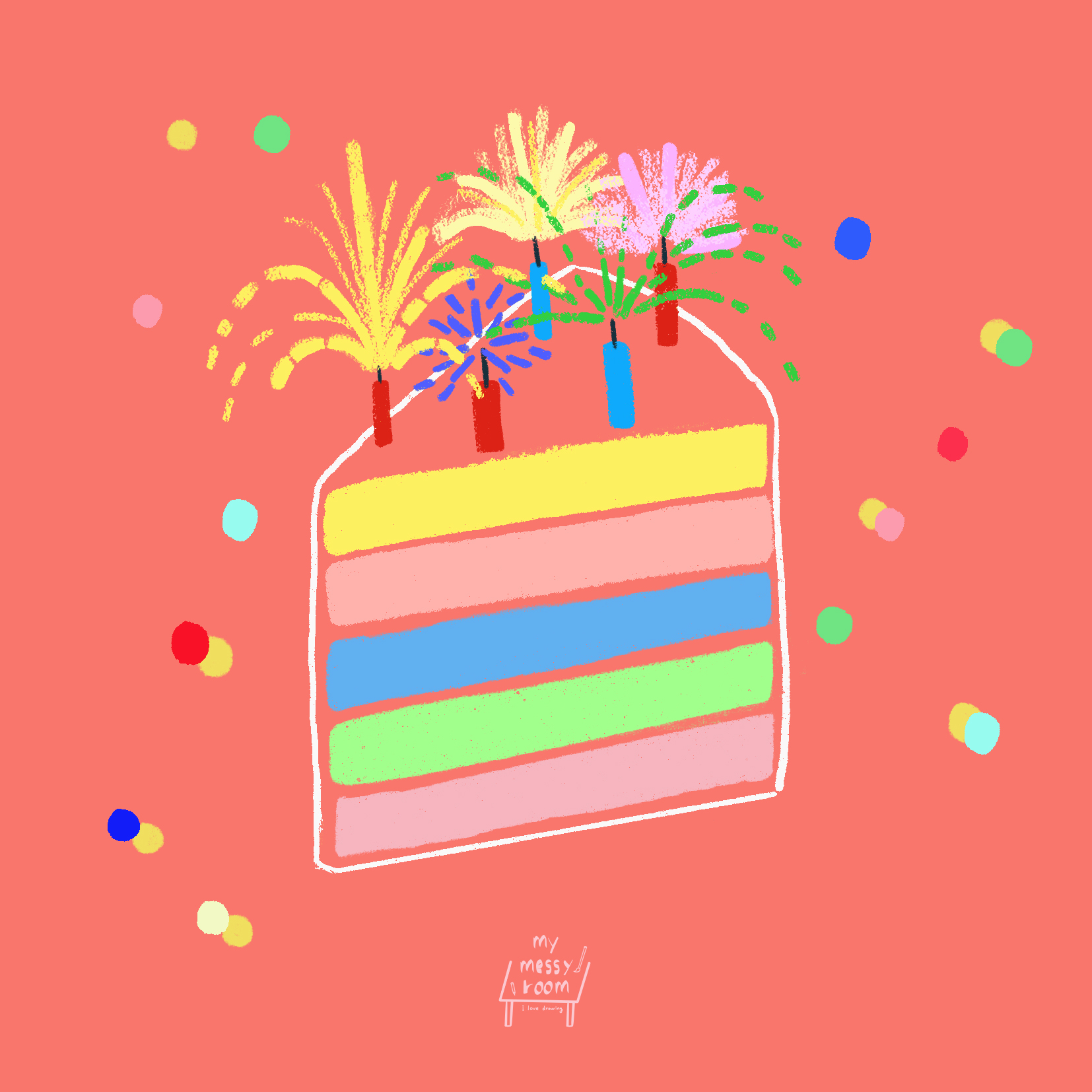 304x304mm생일일러스트 : 마이메시룸