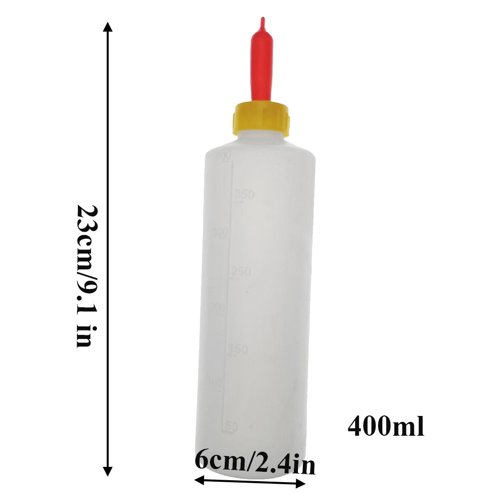 눈금 젖꼭지 400ml 젖병 젖먹이 돼지 동물용 강아지 식수대 작은 염소 수유 플라스틱 400ml 1pc : 에코트렉