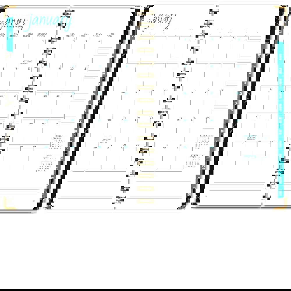 하드커버 2025 플래너, 5.5 x8 14개월(2024년 11월 - 2025년 12월), 일일 주간 월간 연간 의제, 북마크, 포켓 폴더 및 스티커 메모 세트(블랙... 