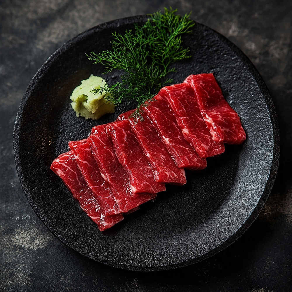 한푸짐 지리산 한우 육회 육사시미 뭉티기 생고기 설깃살 홍두깨 앞다리 꾸리 우둔 200g·400g : 지리산흑돼지 한푸짐
