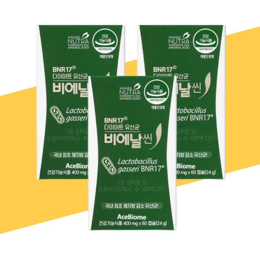 BNR17 다이어트 유산균 비에날씬 400mg x 60캡슐 x 3박스 비엔나 비엔알 : 클린클린마켓