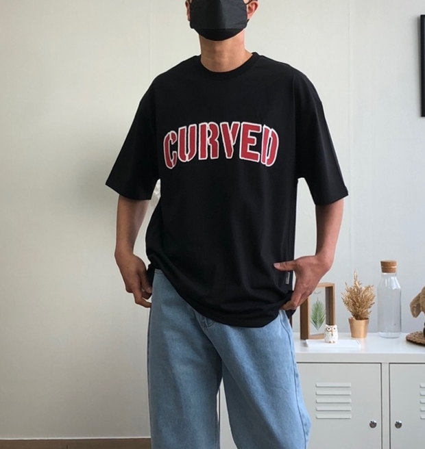 모던에이지 여름 커브드 2합 16수 오버핏 박스 반팔티 L,XL : 고노미맨즈