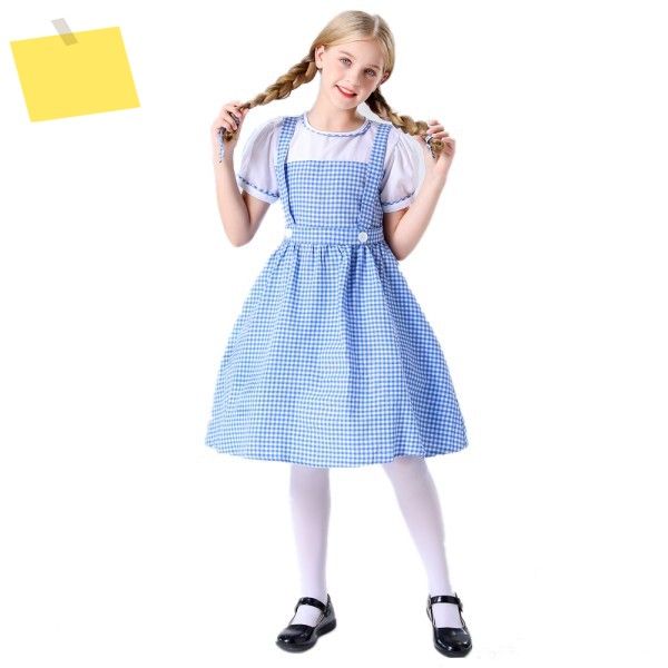 귀여운  할로윈 코스프레 의상, 도로시  블루 격자 무늬 드레스, 헤어 옥토버 페스트 Dirndl : 오늘도힘내요