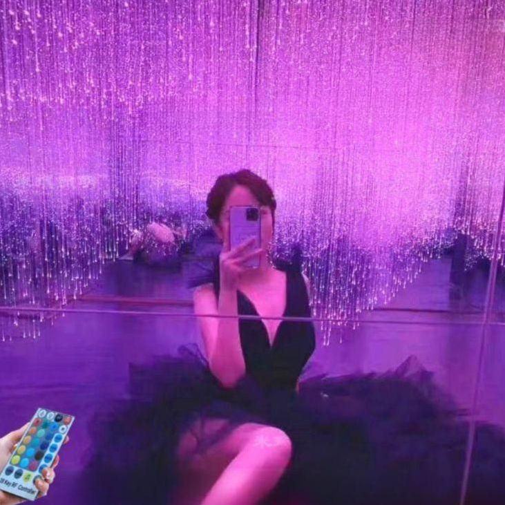 광섬유 별이 은하수 하늘 빛나는 웨딩 제어 바 반제품1200개길이2m/리모콘 : glodeal
