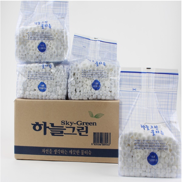 하늘그린 덕용물티슈 업소용 야외용 물수건 물티슈 일회용 식당물수건 : 깨끗한 주방용품