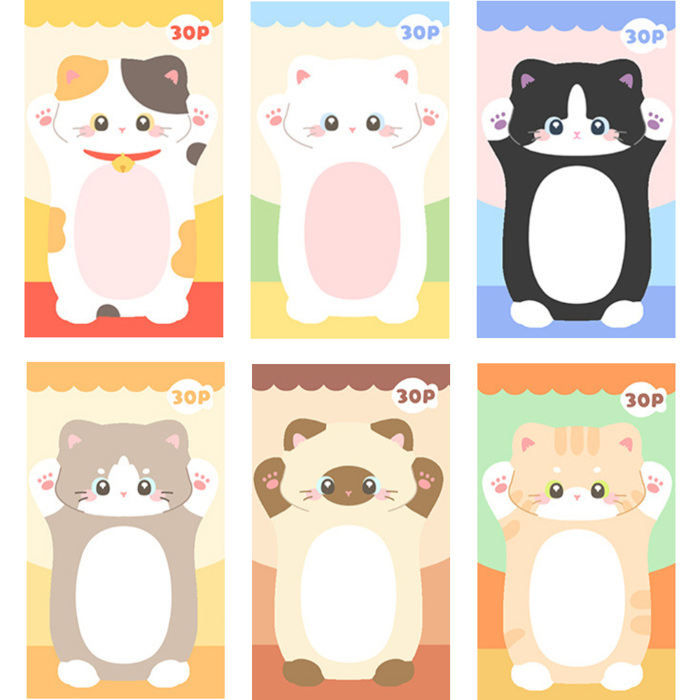 고양이 식 동물 접착 메모지 커 점착 귀여운 포 스티 : 에이치에스팔몰