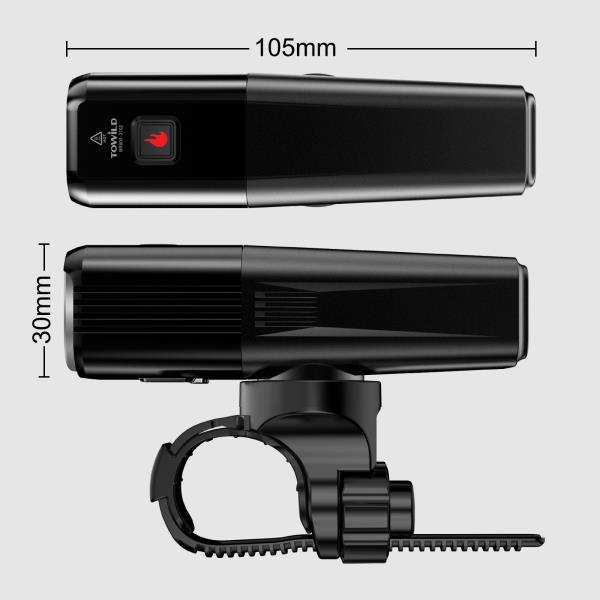방향지시등 후레쉬 휠라이트 TOWILD BR800   C 타입 18650 2000mAh 배터리 교체  LED MTB 전면 램프 알루미늄 손전등 액세서리 : 리앤솔루션