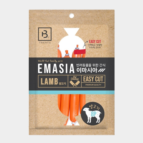 이마시아 강아지 간식 소시지 저지방 간식 양고기 8p, 120g, 1개 : 위아펫