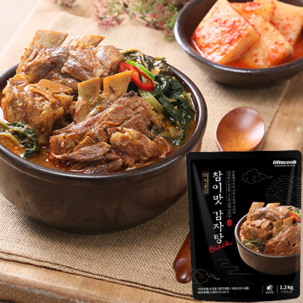 집밥장인 참이맛 40년전통 뼈해장국 뼈다귀 감자탕 블랙 1.2kg 1개 : 티코츠