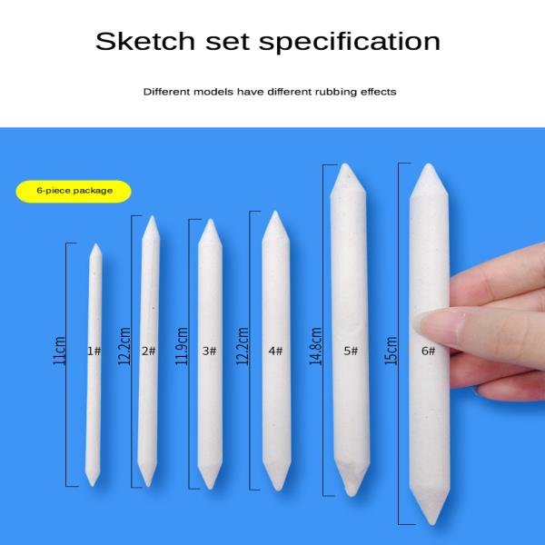 3/6 개/대 블렌딩 얼룩 그루터기 스틱 Tortillon 스케치 아트 흰색 그리기 숯 Sketcking 도구 쌀 종이 펜 용품 : 선데이마켓23