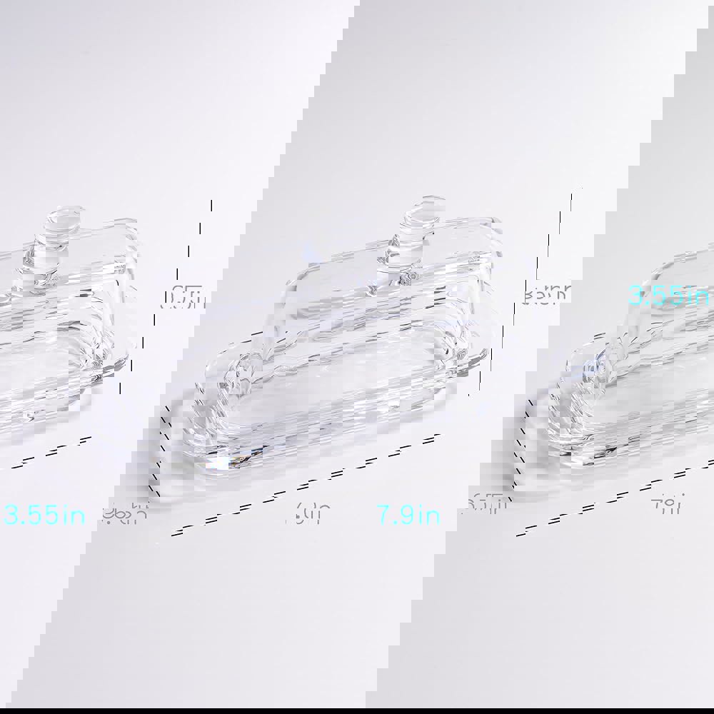 뚜껑이 있는 투명 유리 버터 접시 크리스탈 홀더 주방 용기(7.9 3.55인치) 보관 트레이 스틱 조리대용 : 윈백