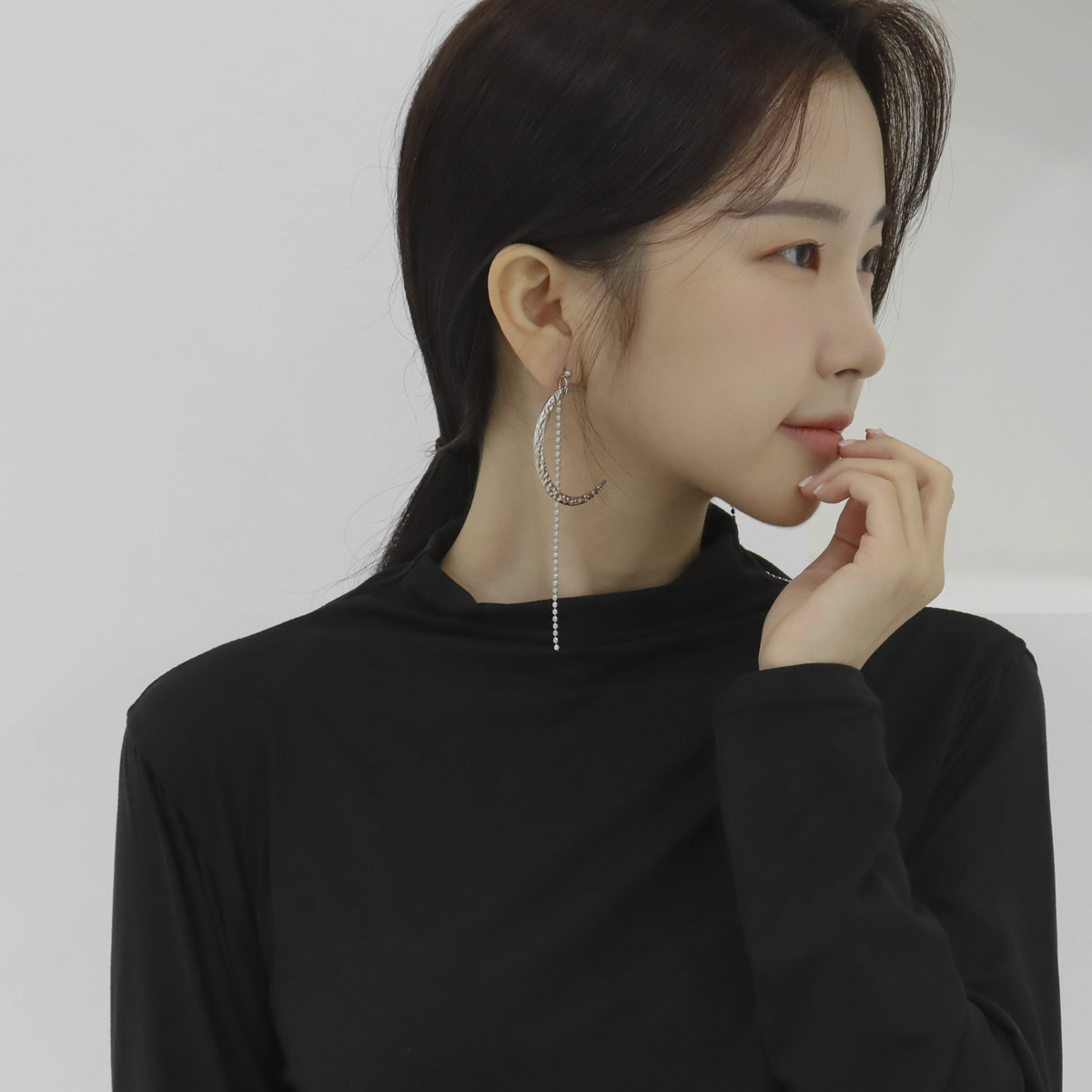 초승달 피어싱 귀걸이 : 라온제나 둥이맘카페
