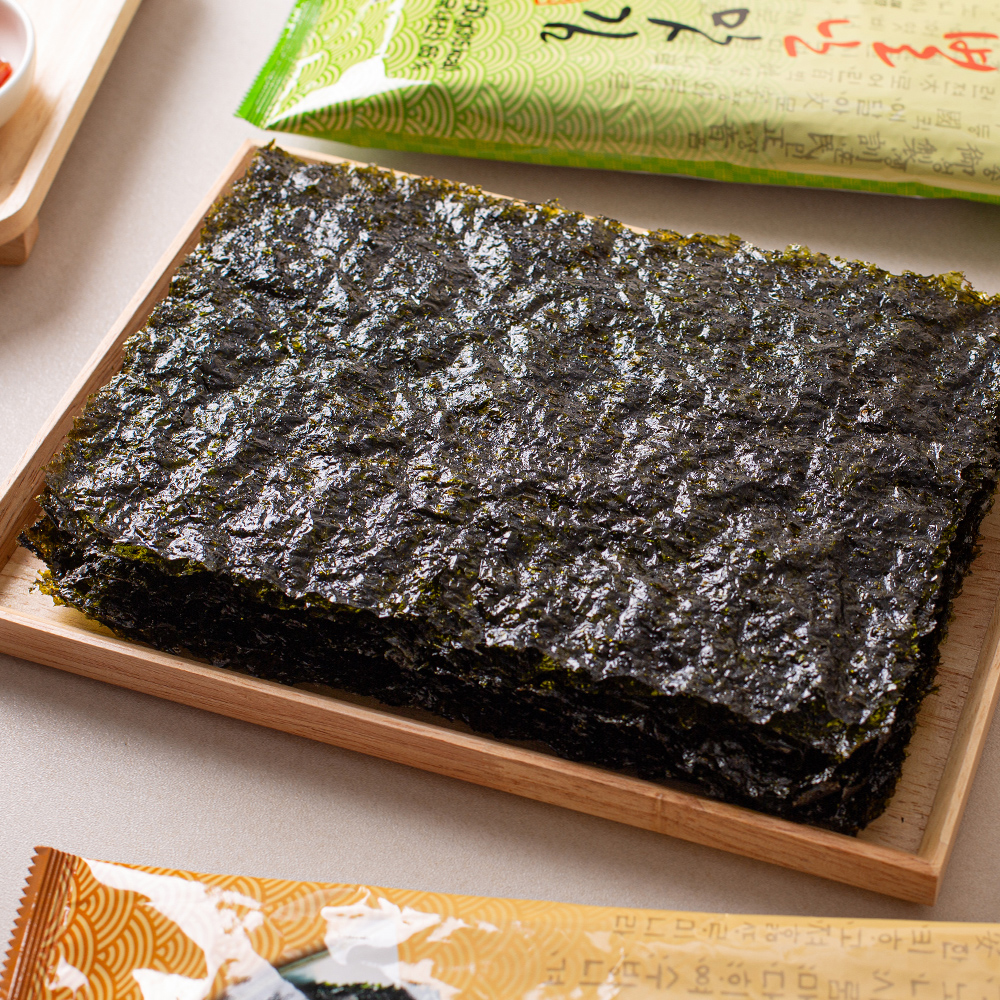[국산김65%] 한창열 장인의 50년전통 별난맛김 들기름 전장김 25g(6매) 4봉+4봉 : 장인의주방