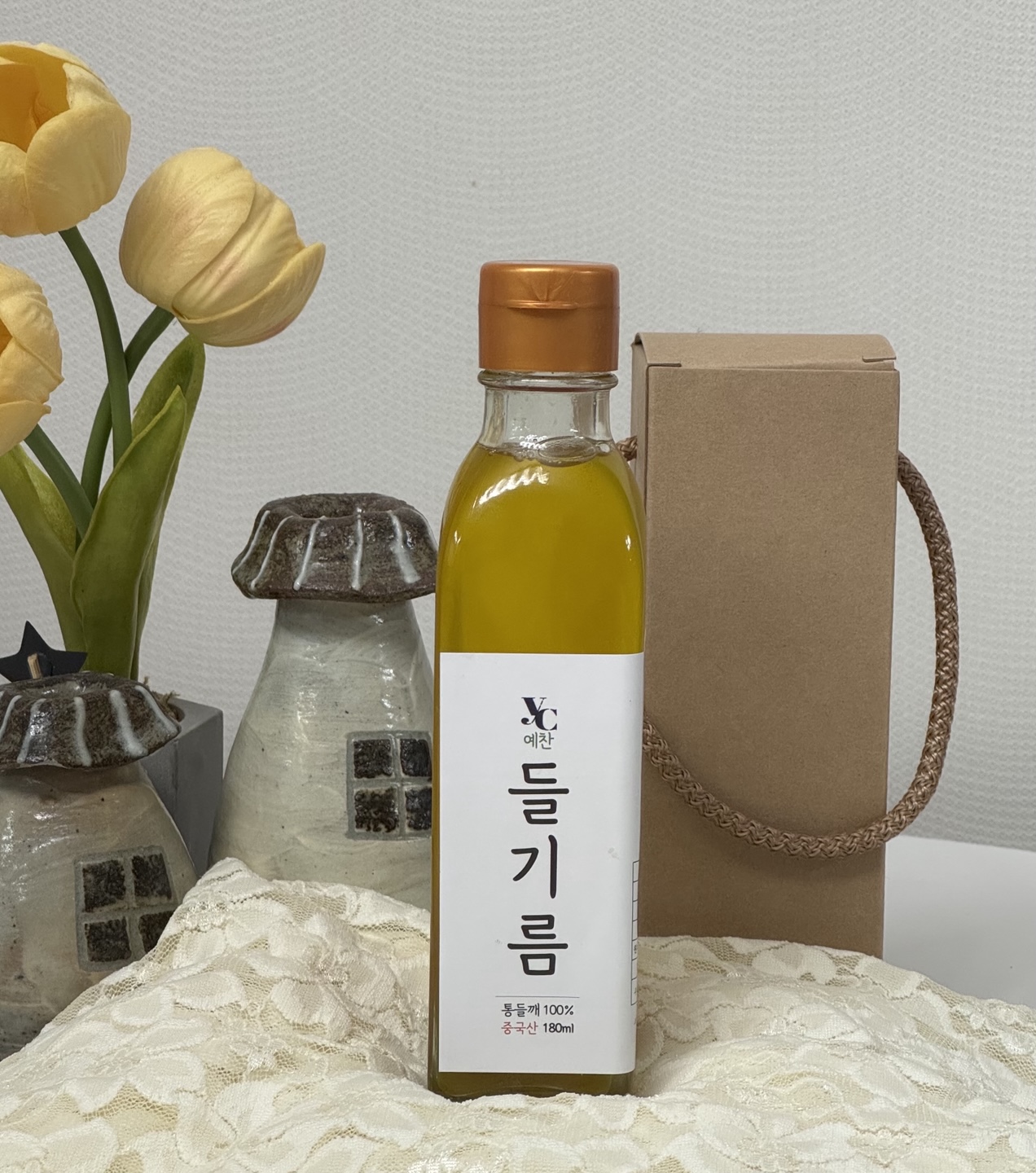 저온압착 180ml 중국산 들기름 : 예찬참기름