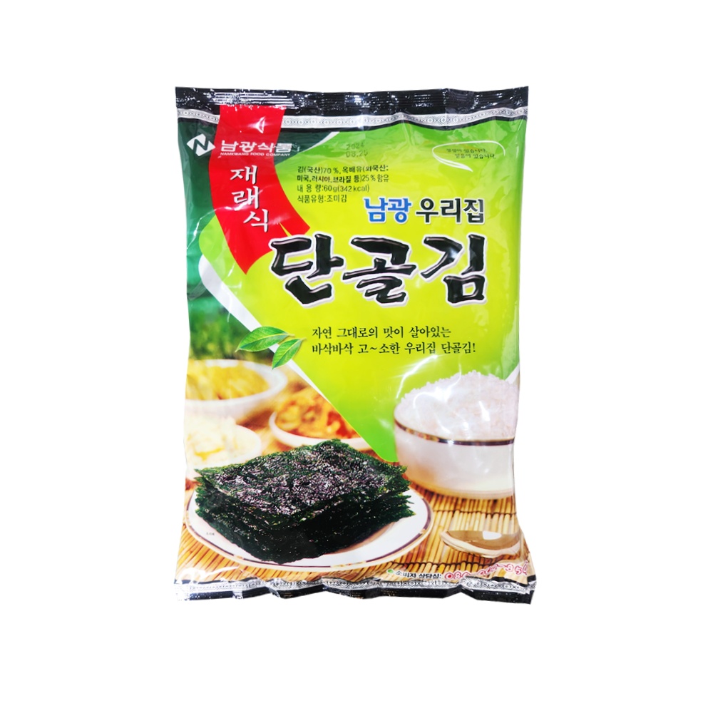 [남광식품]재래식 우리집 단골김 전장 60g x 10봉 : 남광푸드